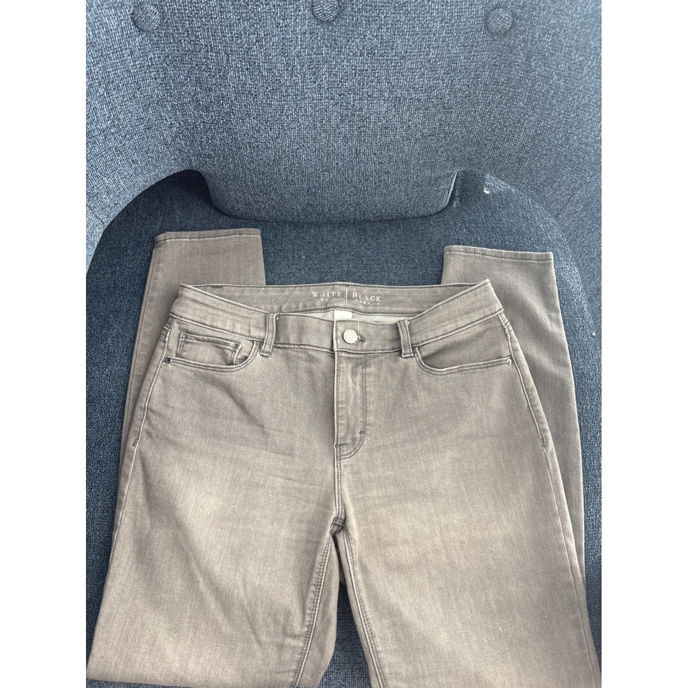 White‎ House Black Market Skinny Jeans Womens Size 6S Gray Stretch Denim Casual